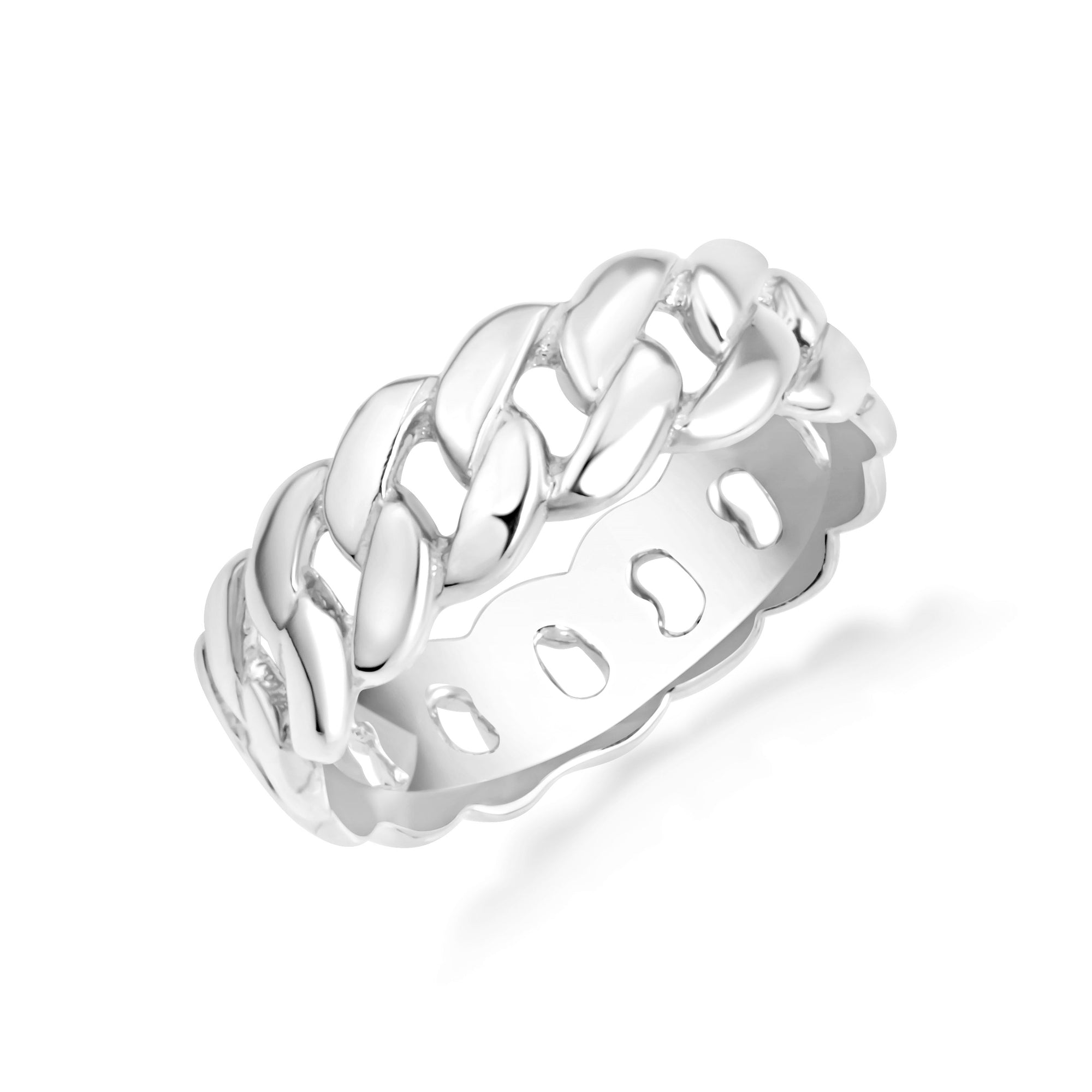 Gold Cuban Link Chain Ring 5 mm, view 7