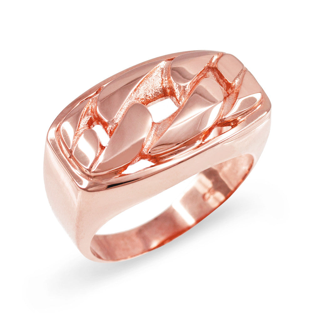Gold Cuban Link Statement Ring, view 2