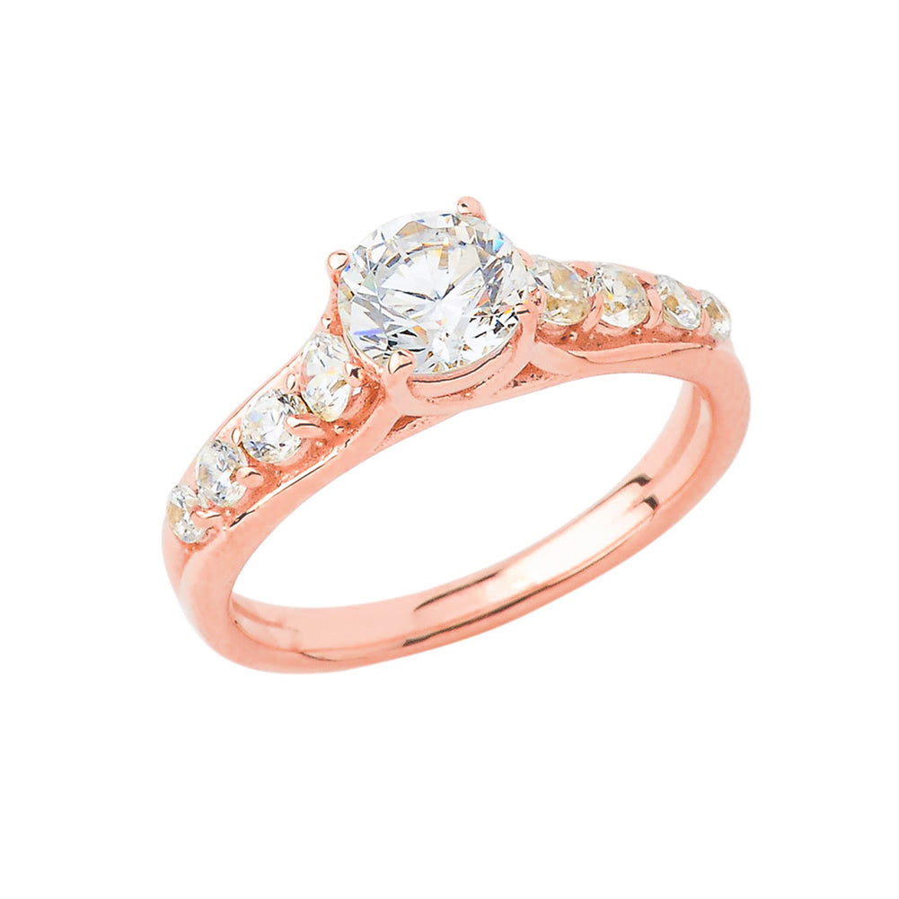 Gold Cubic Zirconia Engagement Ring, view 2