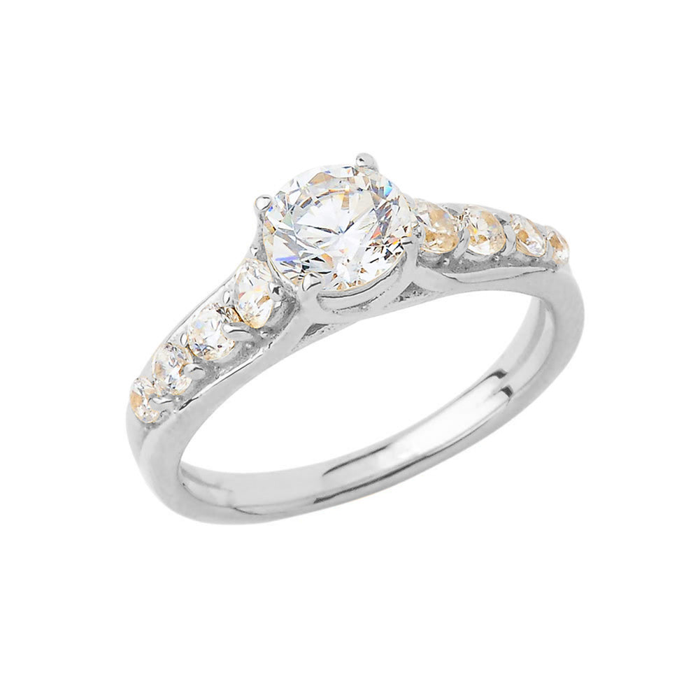 Gold Cubic Zirconia Engagement Ring, view 3