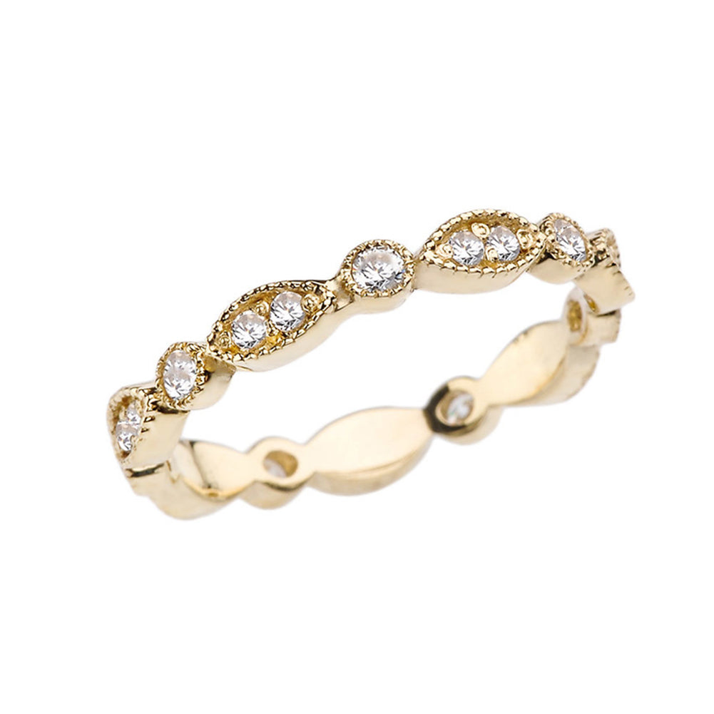 Gold Cubic Zirconia Eternity Band Ring