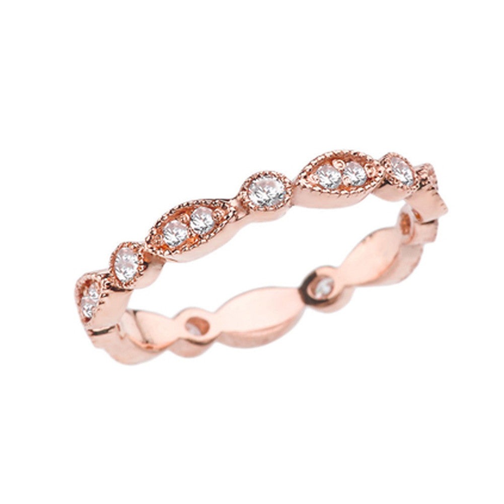Gold Cubic Zirconia Eternity Band Ring, view 2