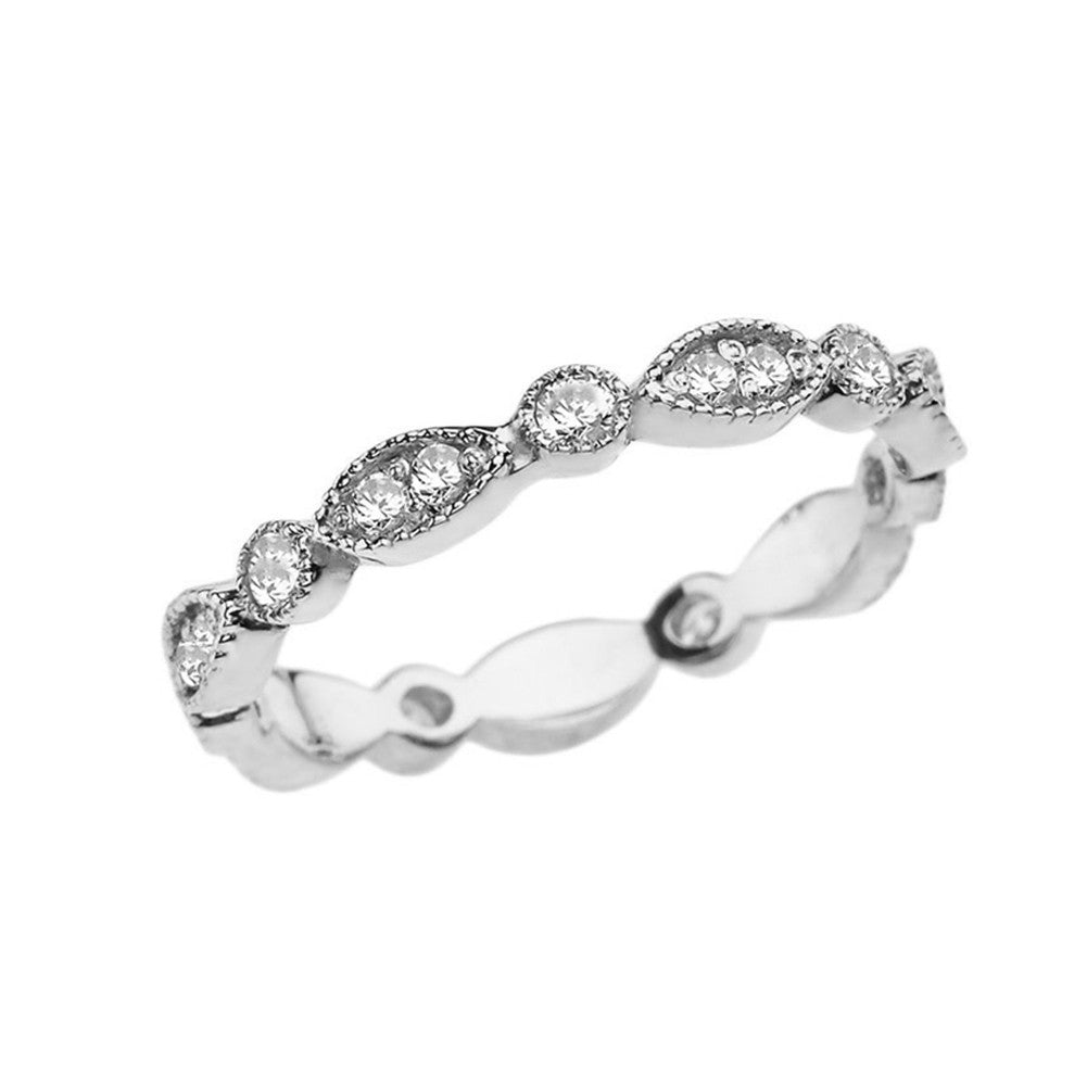 Gold Cubic Zirconia Eternity Band Ring, view 3