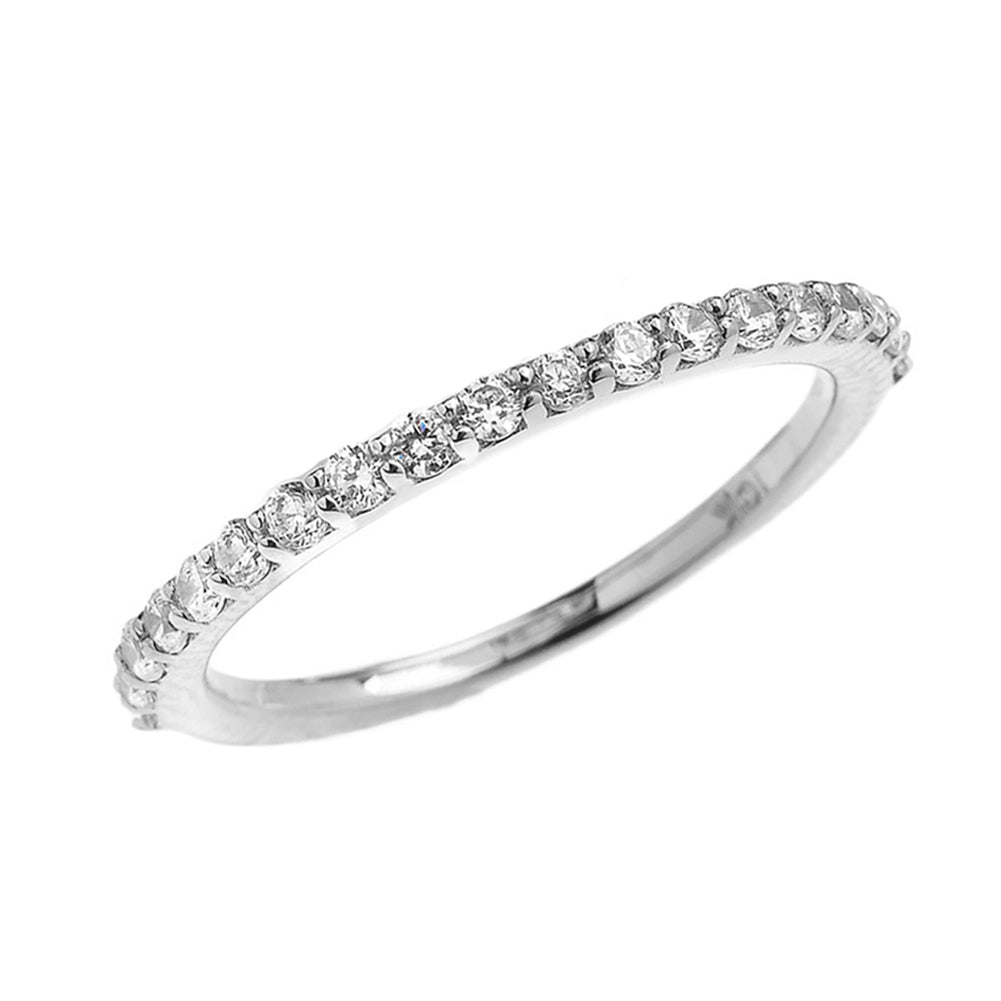 Gold Cubic Zirconia Wedding Band Ring, view 3