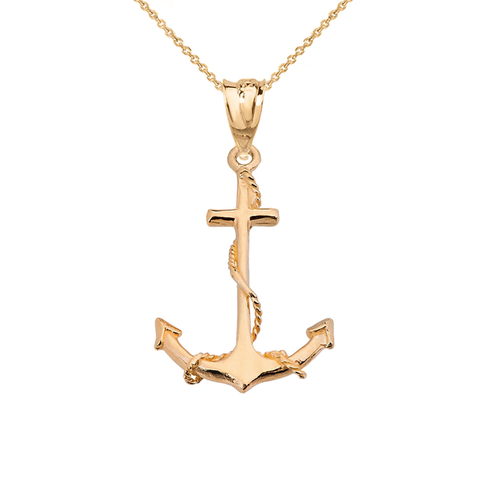 Gold Dainty Anchor Pendant Necklace