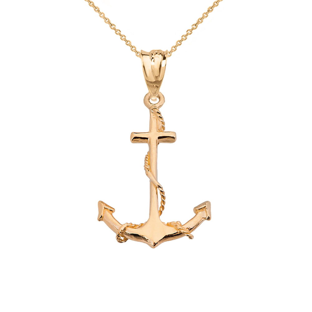 Gold Dainty Anchor Pendant Necklace