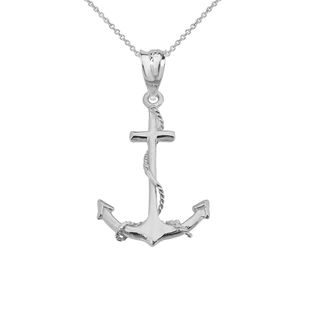 Gold Dainty Anchor Pendant Necklace, view 3