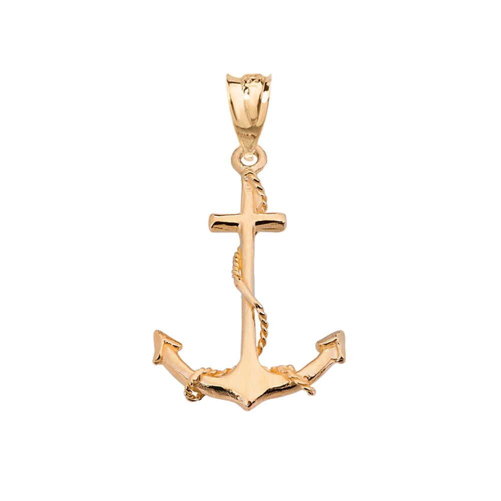 Gold Dainty Anchor Pendant Necklace, view 4