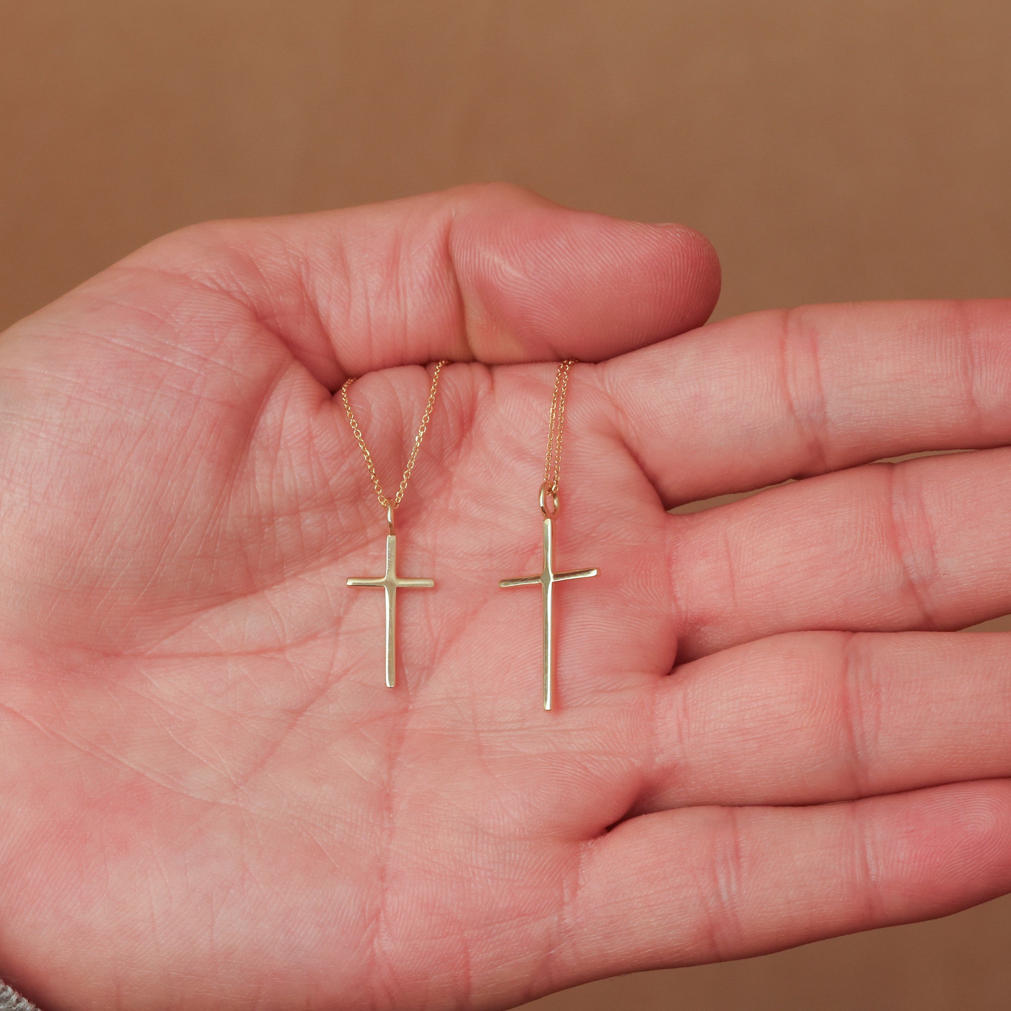 Gold Dainty Cross Necklace, view 4