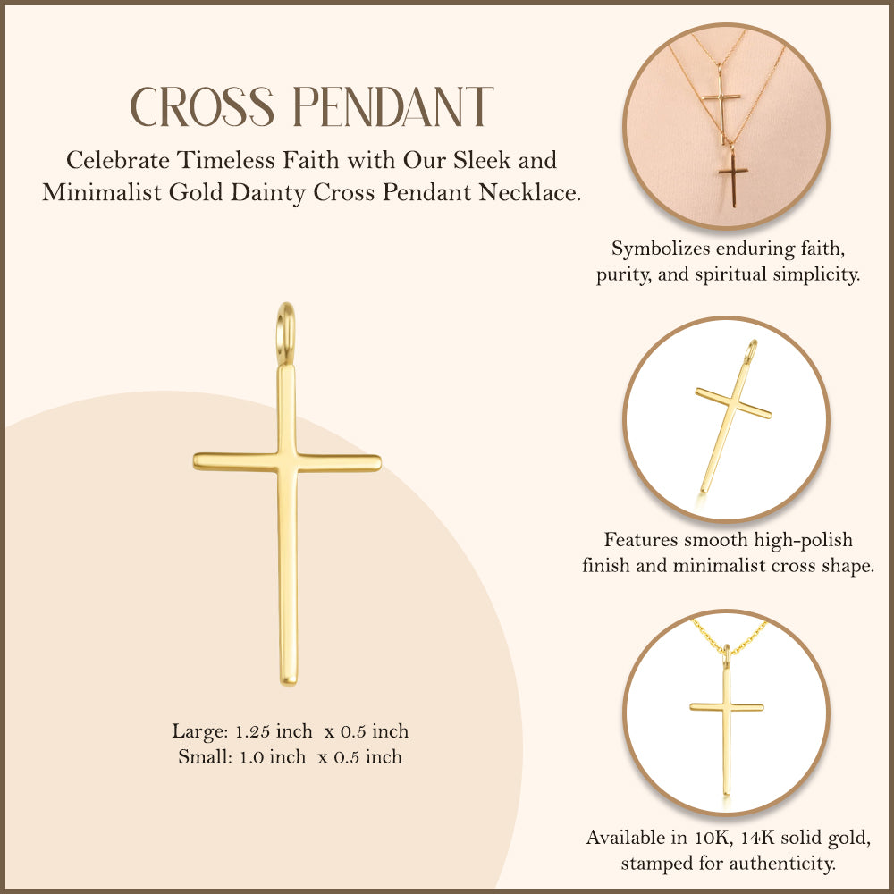 Gold Dainty Cross Necklace, view 5