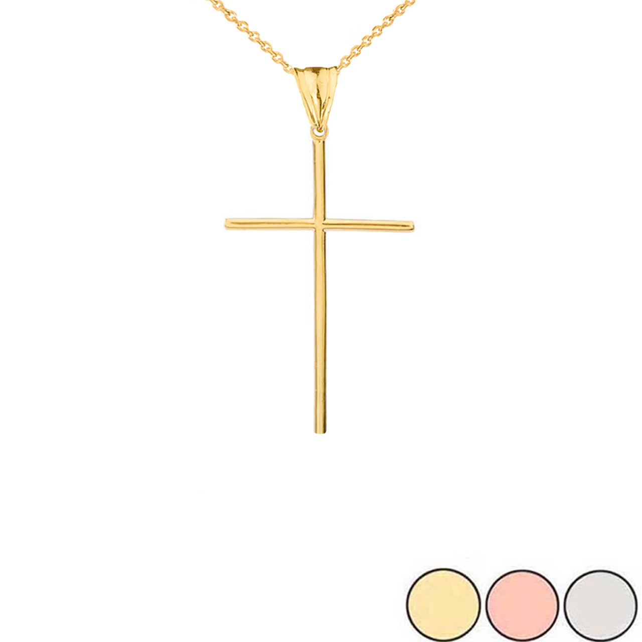 Gold Dainty Cross Pendant Necklace (1.27")