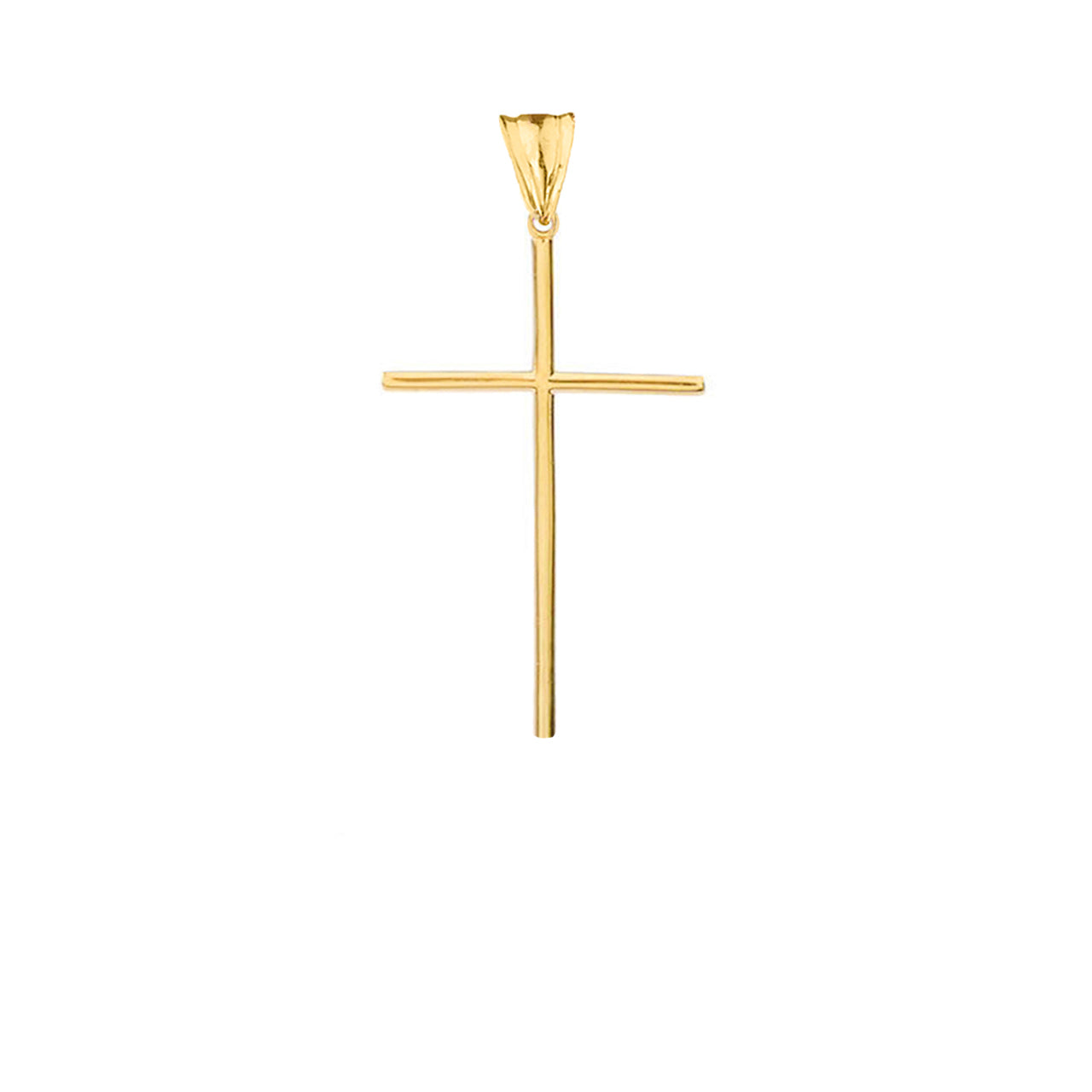 Gold Dainty Cross Pendant Necklace (1.27"), view 2