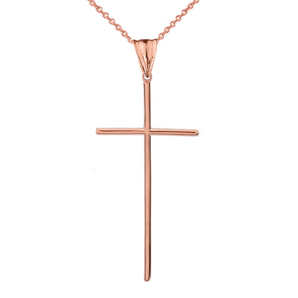 Gold Dainty Cross Pendant Necklace (1.70"), view 4