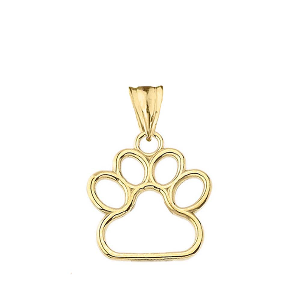 Gold Dainty Dog Paw Print Pendant Necklace (0.66''), view 2