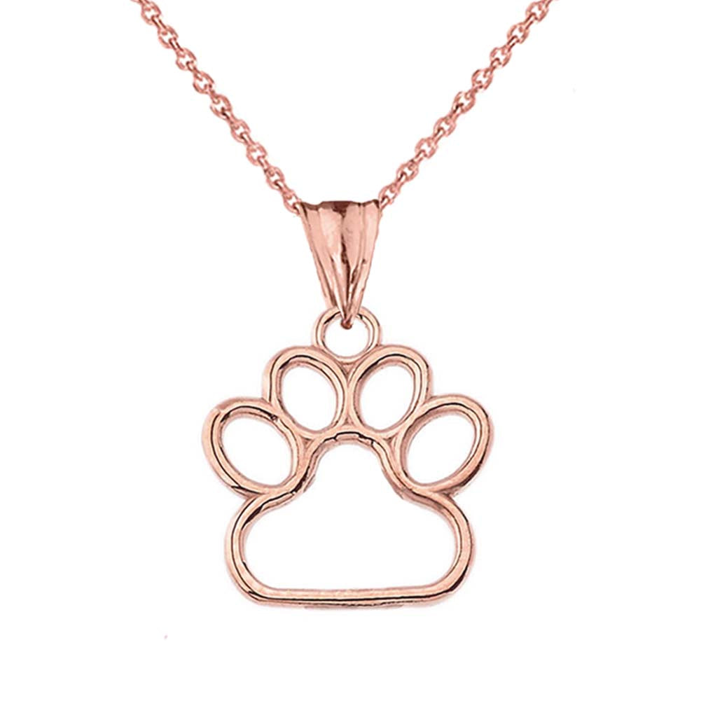 Gold Dainty Dog Paw Print Pendant Necklace (0.66''), view 4