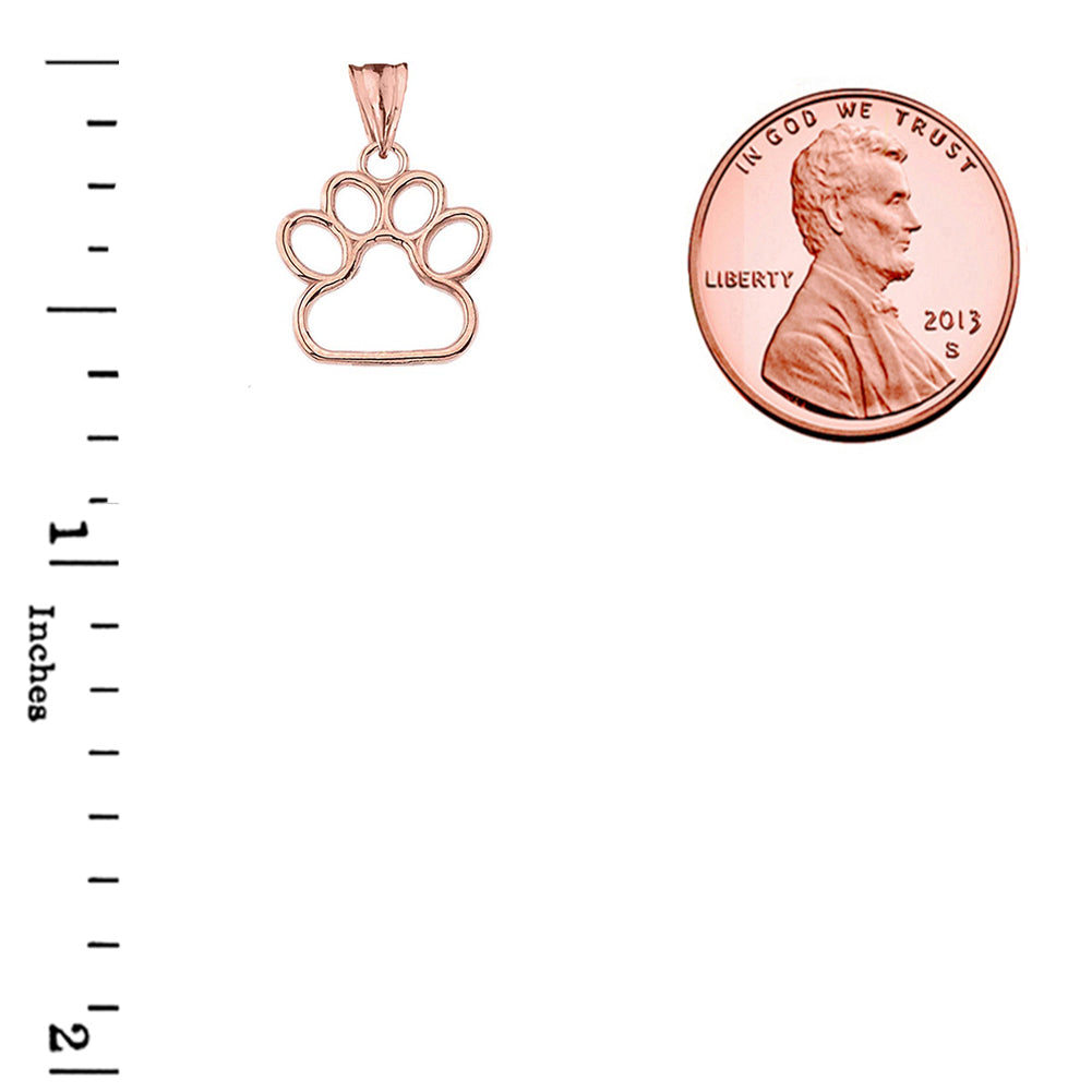 Gold Dainty Dog Paw Print Pendant Necklace (0.66''), view 6