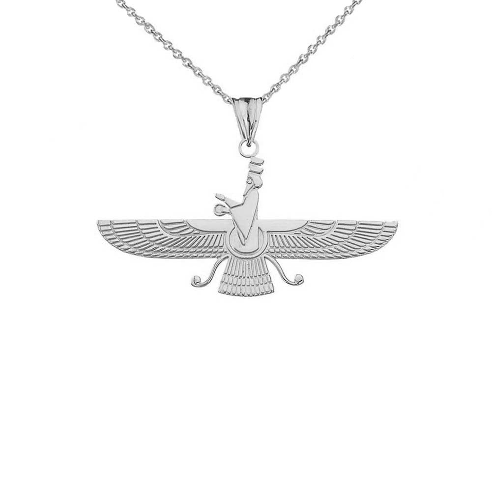 Gold Dainty Faravahar Pendant Necklace, view 4