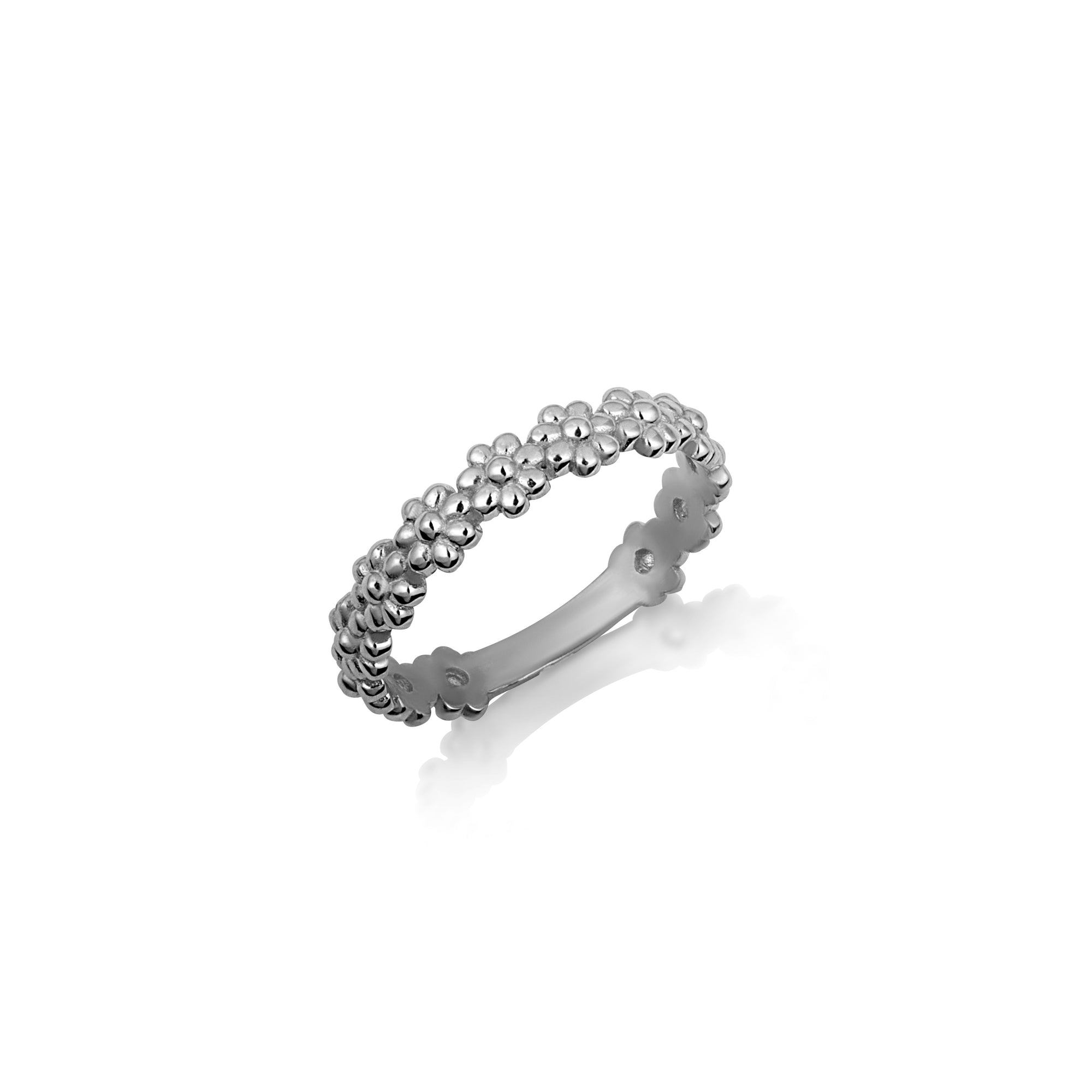 Gold Daisy Flower Band Ring, view 3