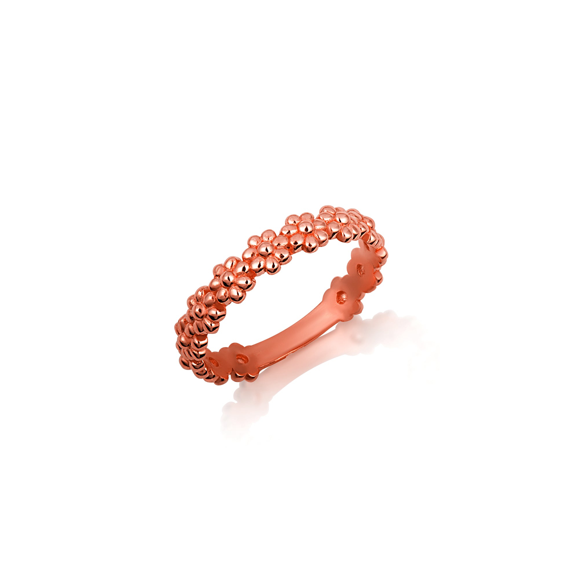 Gold Daisy Flower Band Ring, view 4