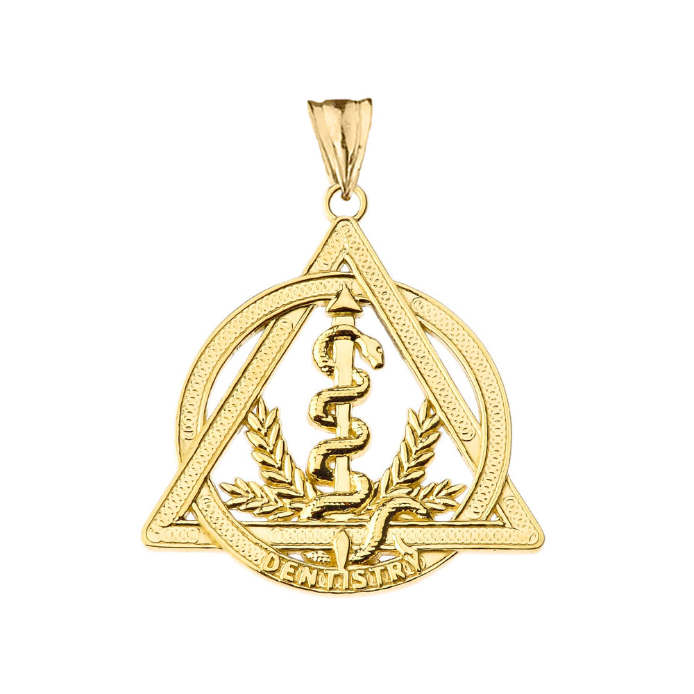 Gold Dentistry Symbol Pendant Necklace, view 2