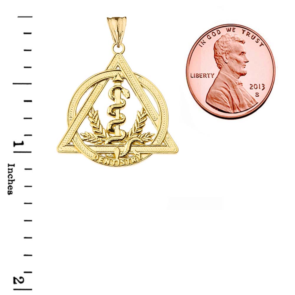 Gold Dentistry Symbol Pendant Necklace, view 3