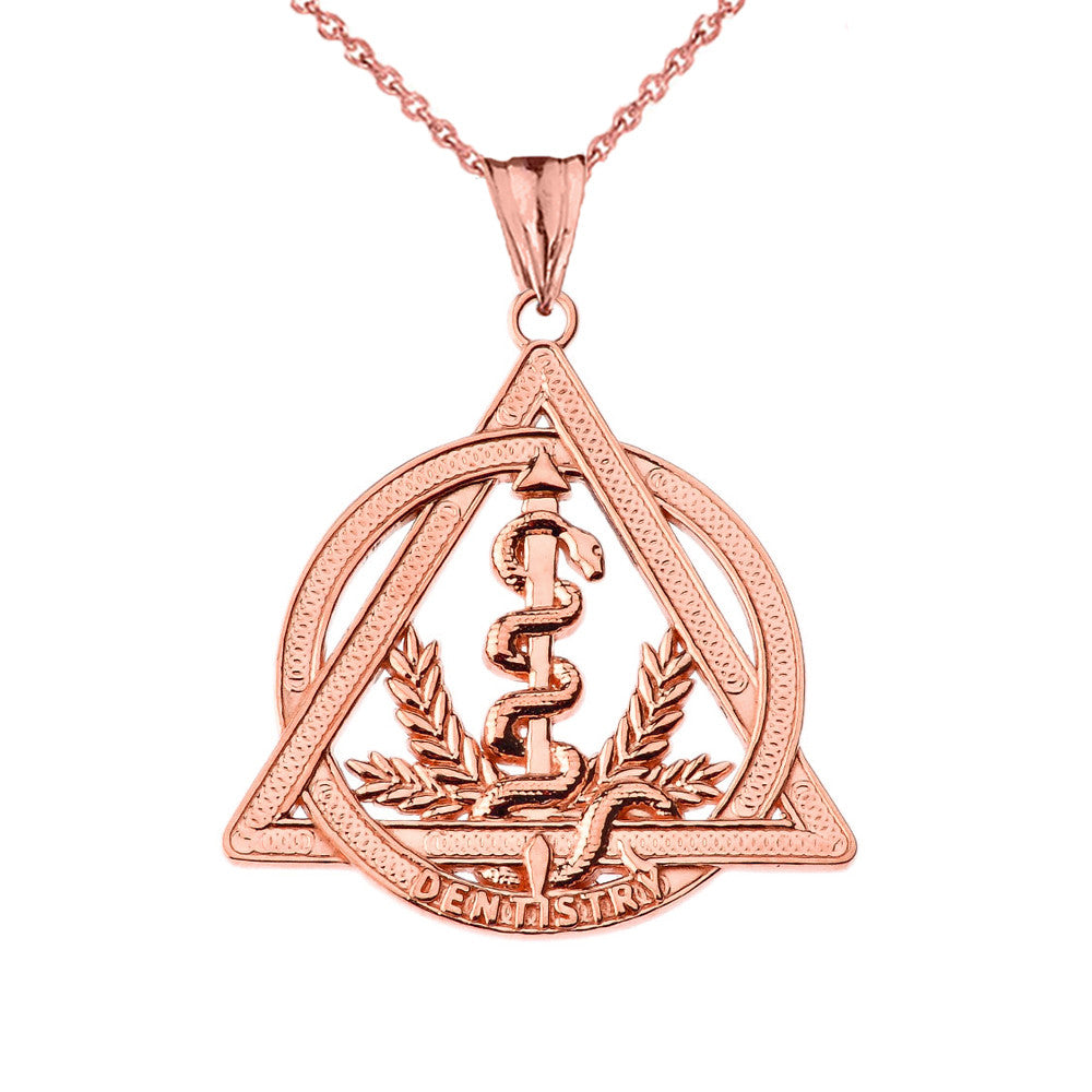 Gold Dentistry Symbol Pendant Necklace, view 4