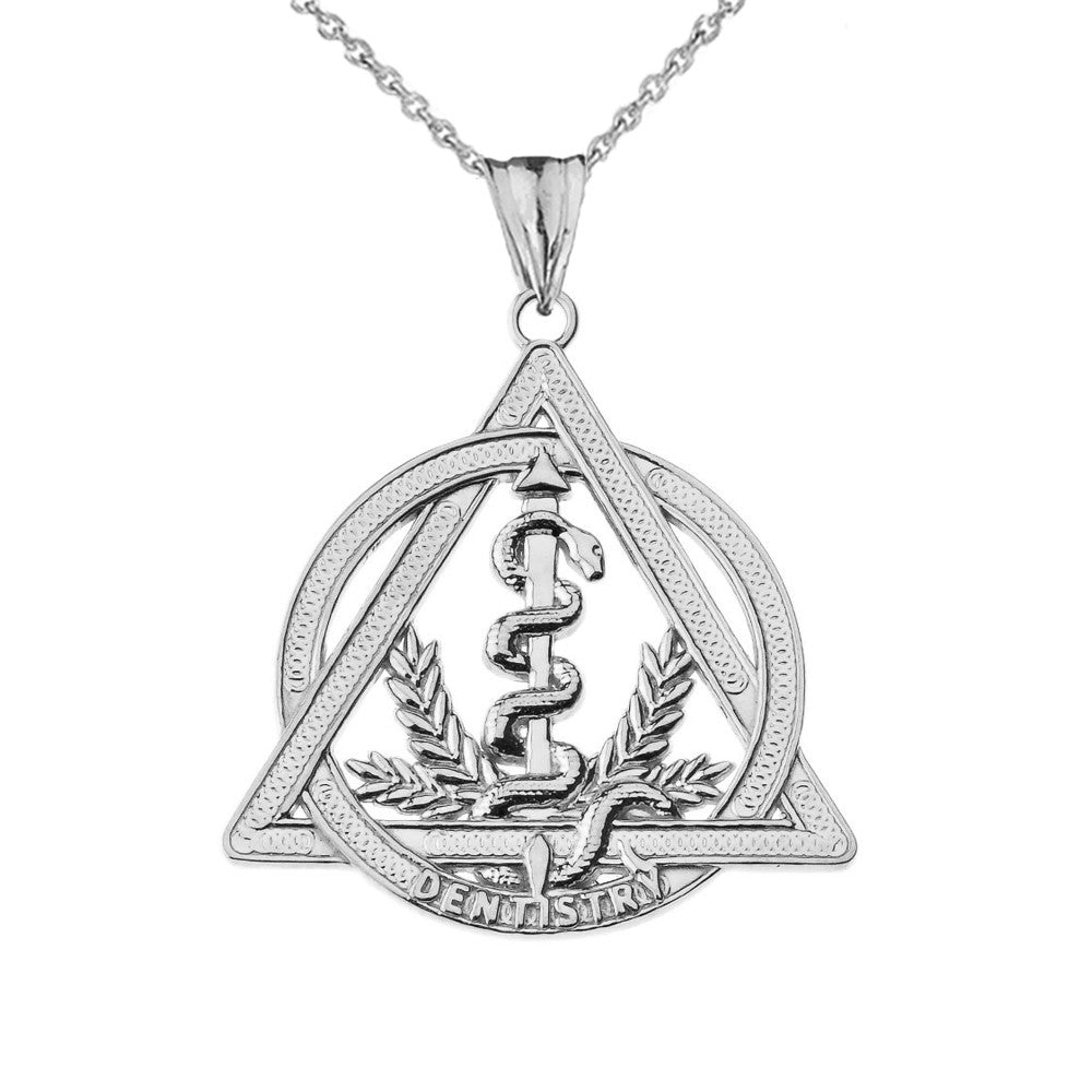 Gold Dentistry Symbol Pendant Necklace, view 5