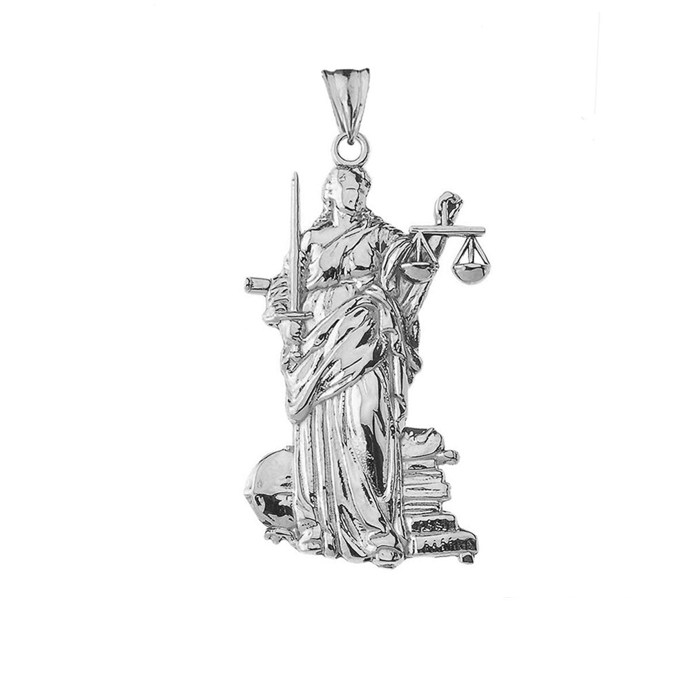 Gold Designer Lady Justice Pendant Necklace, view 7