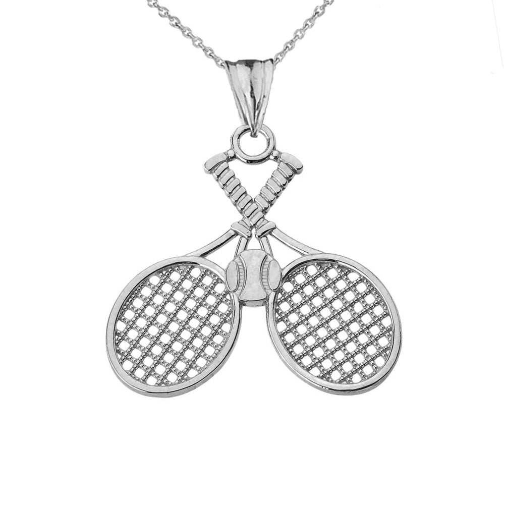 Gold Detailed Tennis Rackets Pendant Necklace, view 7