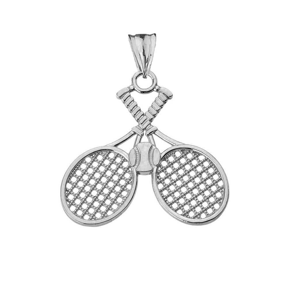 Gold Detailed Tennis Rackets Pendant Necklace, view 8