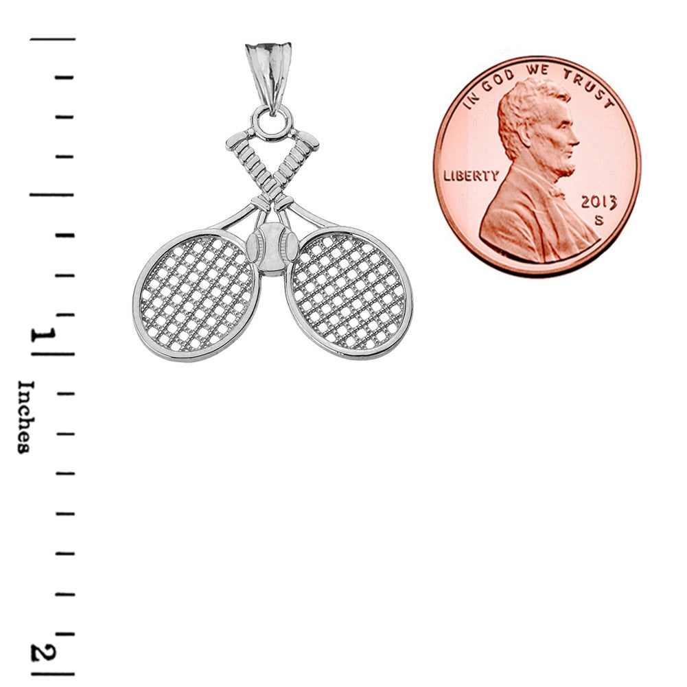 Gold Detailed Tennis Rackets Pendant Necklace, view 9
