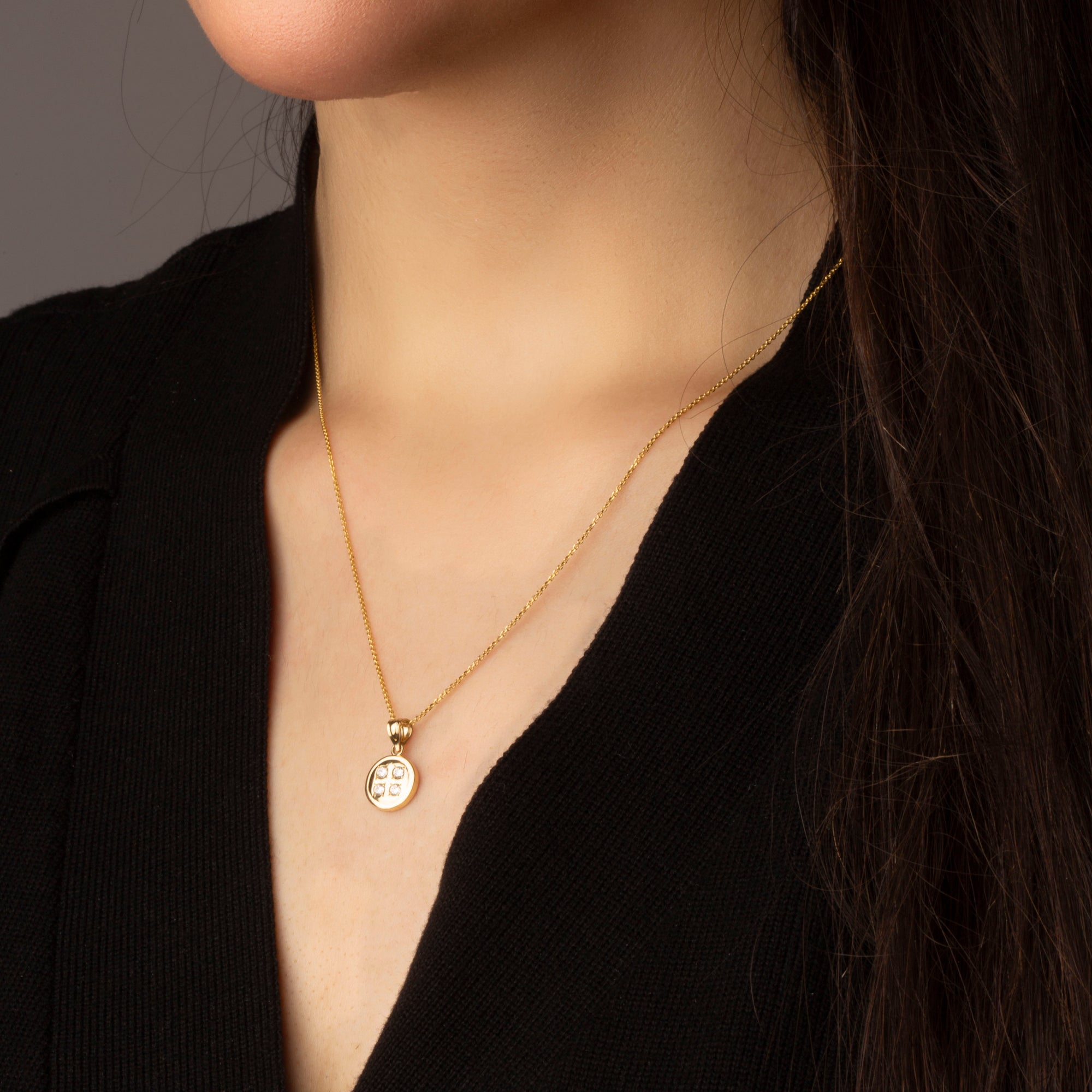 Gold Diamond Button Jewelry, view 2