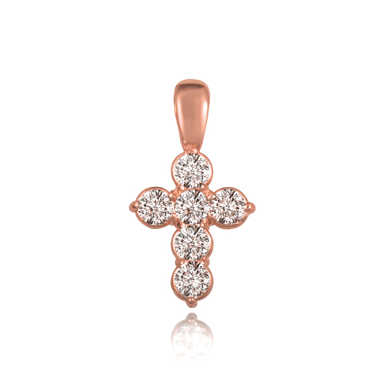 Gold Diamond Cross Faith Pendant Necklace, view 2
