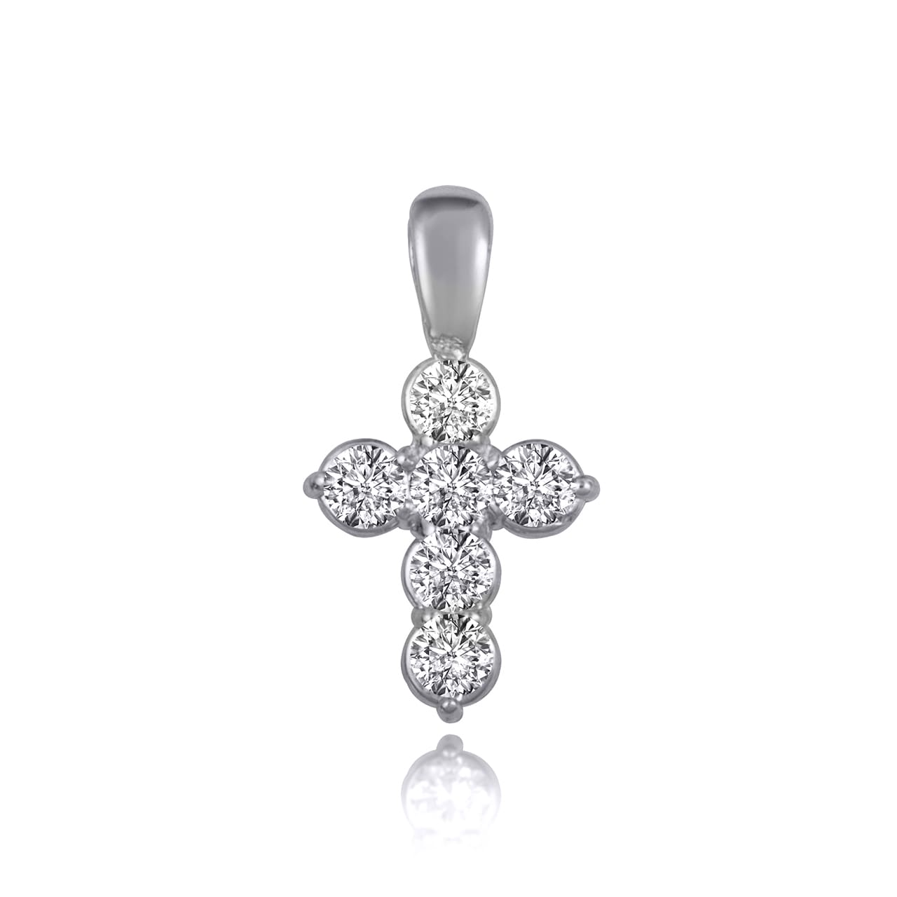 Gold Diamond Cross Faith Pendant Necklace, view 3