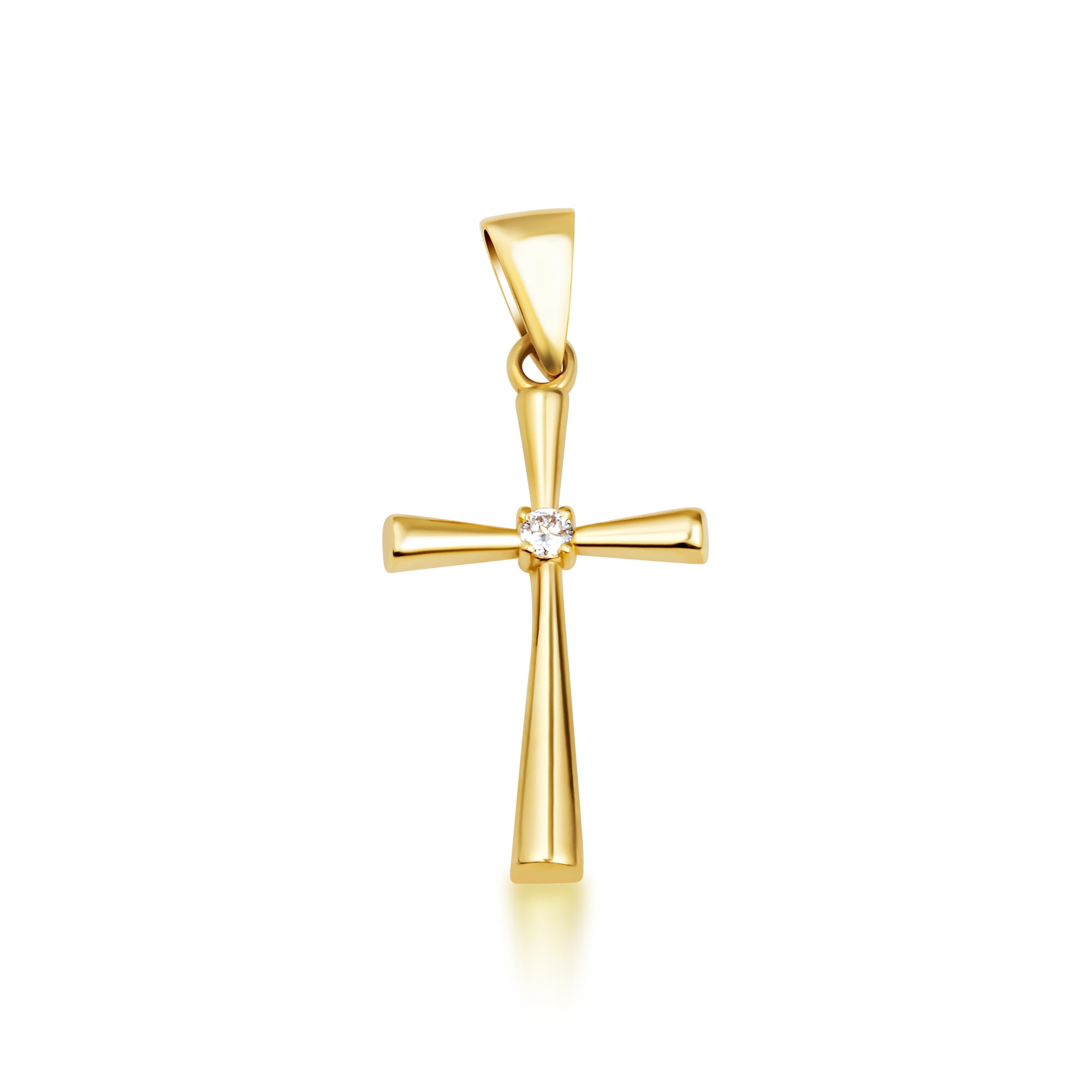 Gold Diamond Cross Necklace, view 4