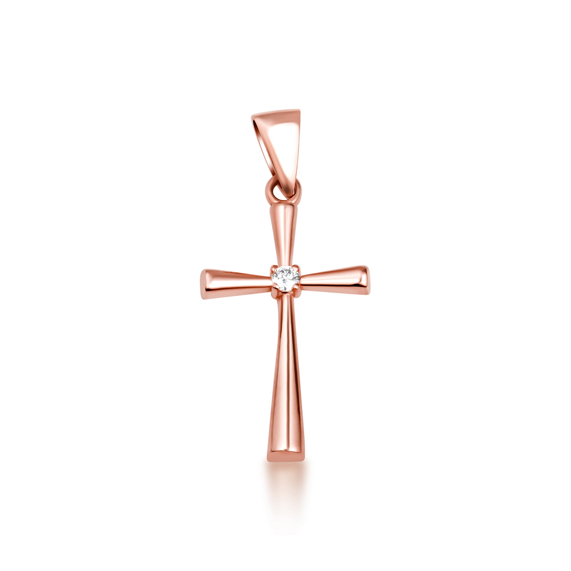 Gold Diamond Cross Necklace, view 6