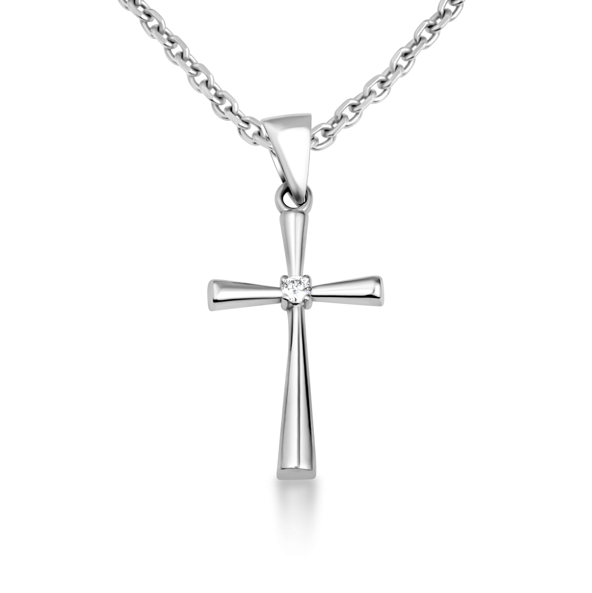 Gold Diamond Cross Necklace, view 9