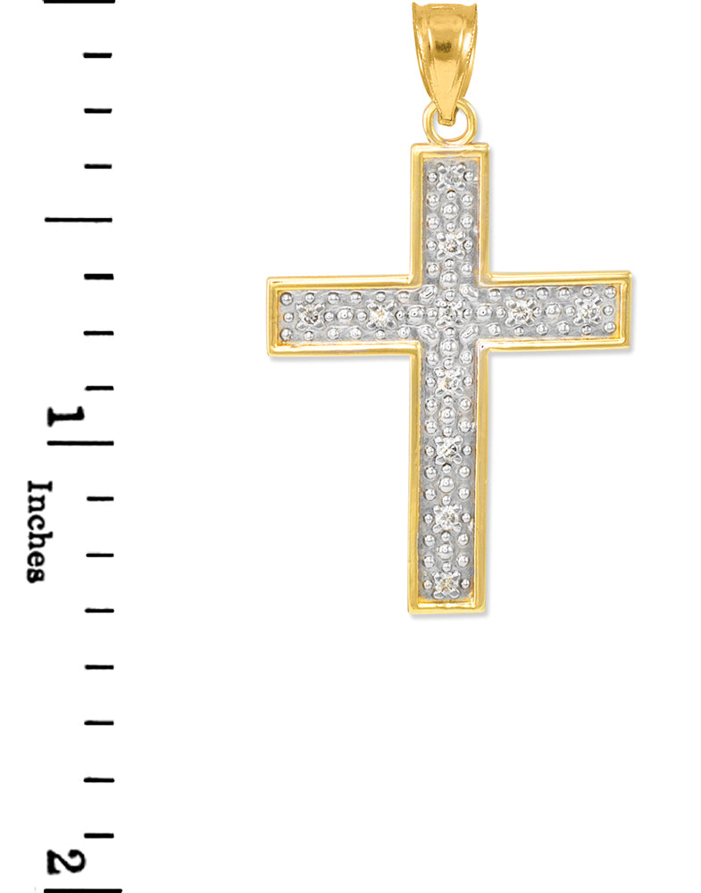 Gold Diamond Cross Pendant, view 2