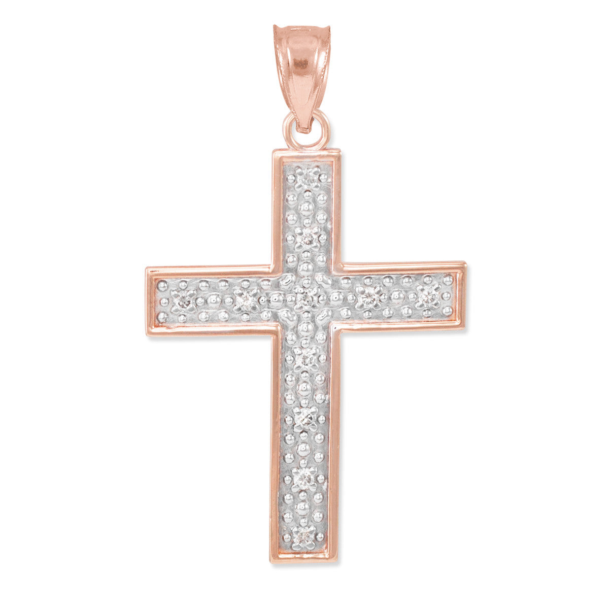Gold Diamond Cross Pendant, view 3
