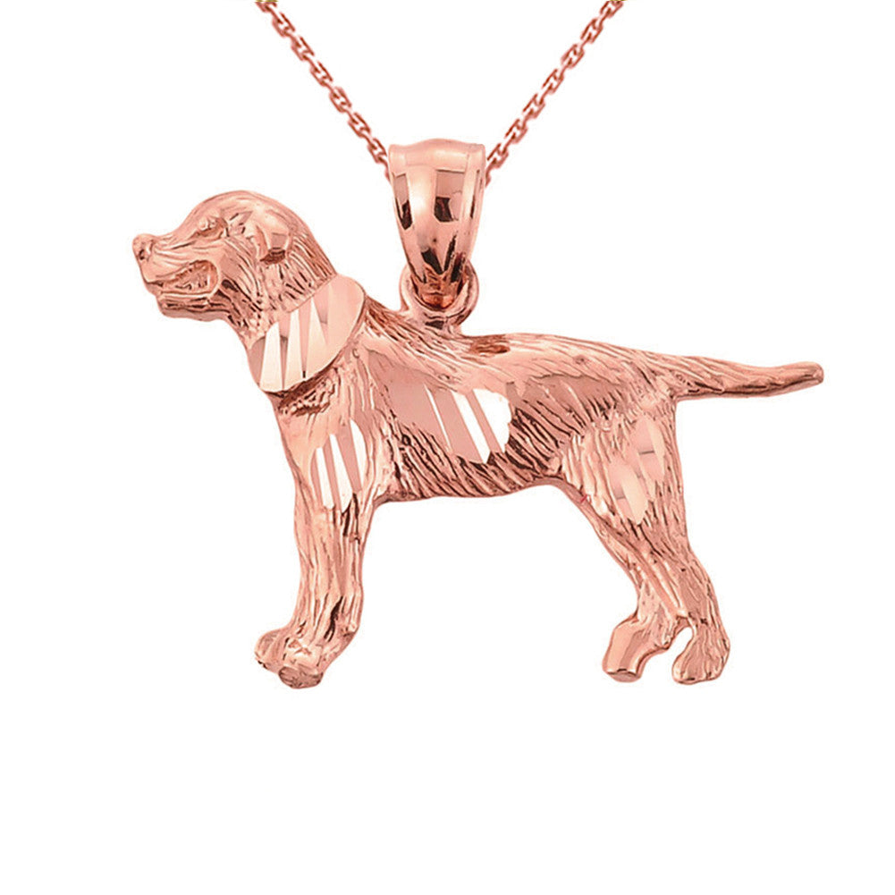Gold Diamond Cut Greater Swiss Mountain Dog Pendant Necklace, view 2