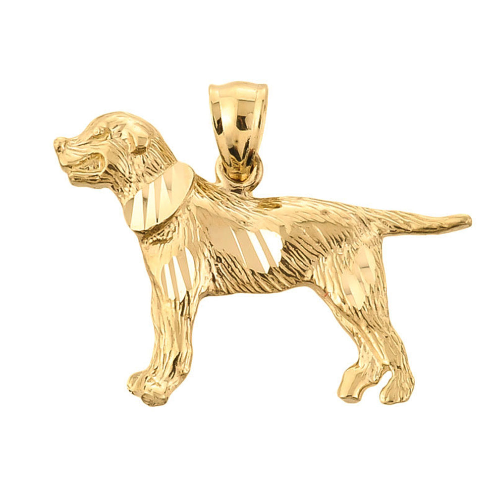 Gold Diamond Cut Greater Swiss Mountain Dog Pendant Necklace, view 4