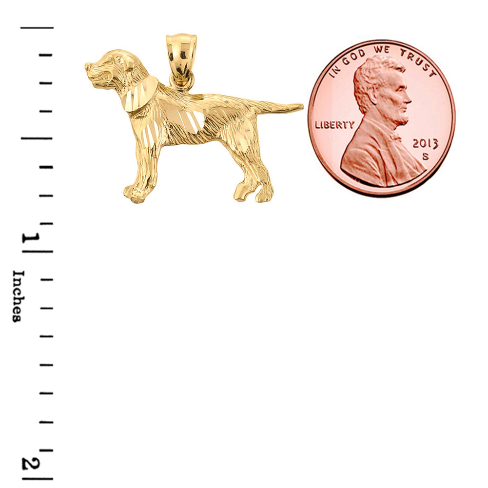 Gold Diamond Cut Greater Swiss Mountain Dog Pendant Necklace, view 5