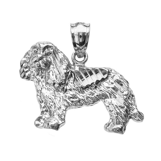Gold Diamond Cut King Charles Spaniel Pendant Necklace, view 3