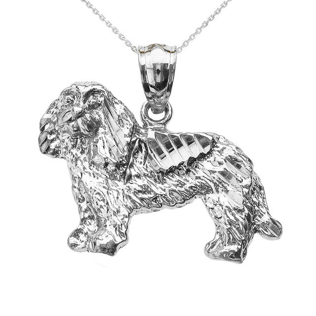 Gold Diamond Cut King Charles Spaniel Pendant Necklace, view 4