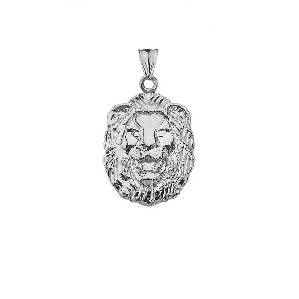 Gold Diamond Cut Lion Pendant Necklace, view 8