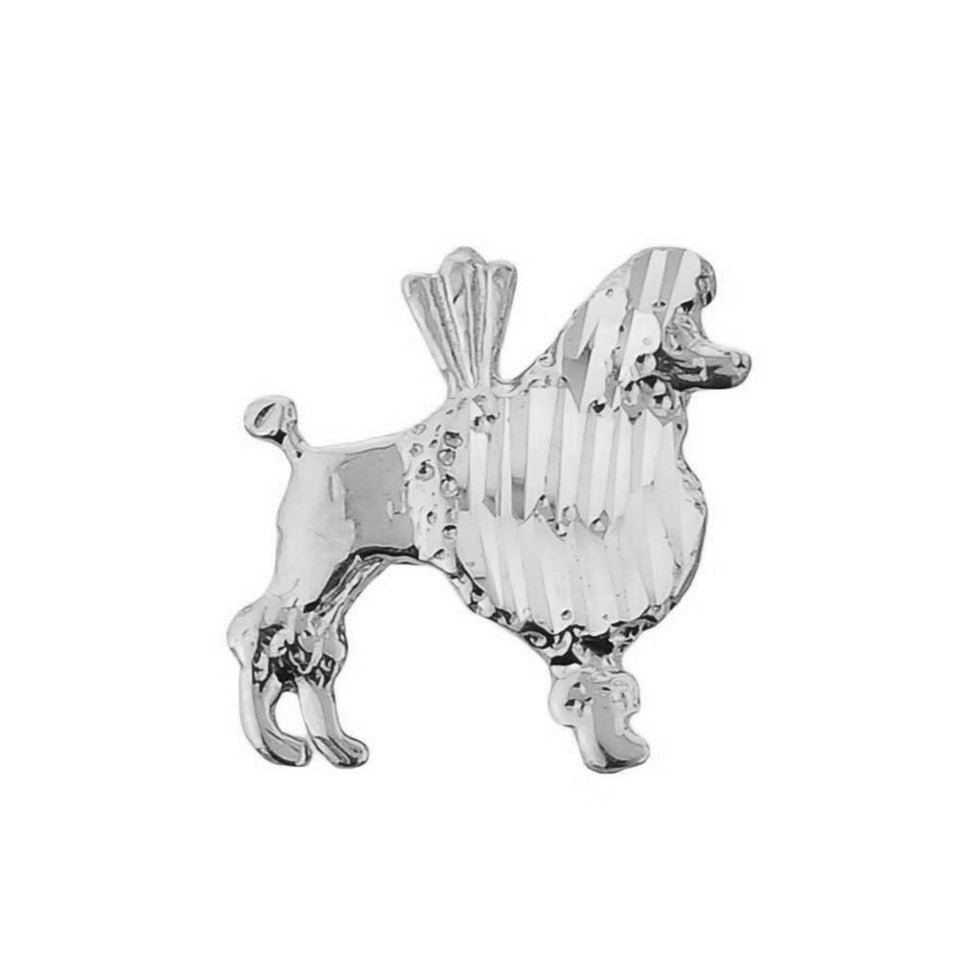 Gold Diamond Cut Poodle Charm Pendant, view 4