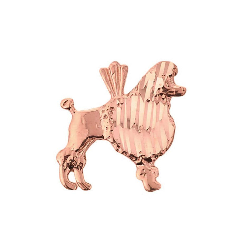 Gold Diamond Cut Poodle Charm Pendant, view 6