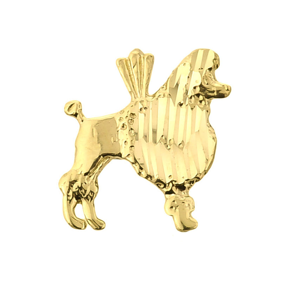 Gold Diamond Cut Poodle Charm Pendant, view 8