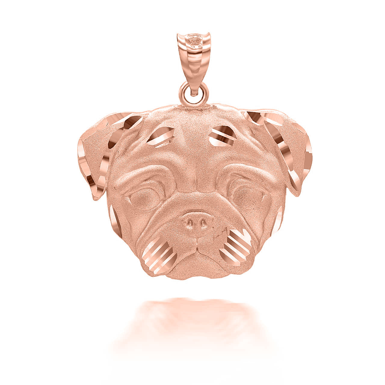 Gold Diamond Cut Pug Pet Dog Pendant Necklace, view 5