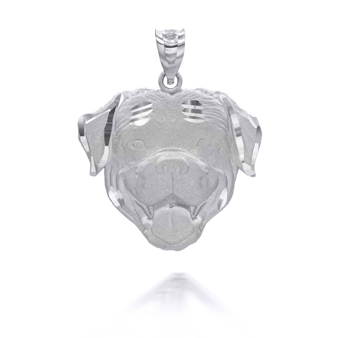 Gold Diamond Cut Rottweiler Pet Dog Pendant Necklace, view 7